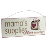 Tábla akasztós fém feliratos mama´s supplies 35*15 DK